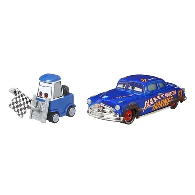 Pack de 2 véhicules Double Clutch Daley & Dirt Track Fabulous Hudson Hornet du film Cars 3 de Disney•Pixar