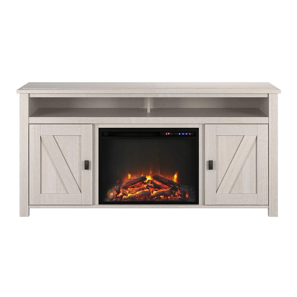 Console TV Farmington avec foyer électrique pour téléviseurs jusqu'à 60 po