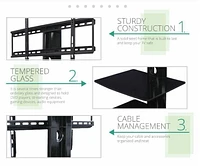 TygerClaw TV Stand with Dual AV Shelves for 32-65" TVs