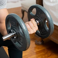 GoZone Standard 14" Dumbbell Handles – Threaded Ends – Silver, Includes 2 dumbbell handles