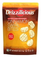 Drizzilicious, Cinnamon Swirl Bites, <ul>
<li>A smart little snack you can feel really good about</li>
<li>All Natural, Gluten Free, Non-GMO</li>
<li>Vegan, No MSG, Peanut Free</li>
<li>Tree Nut Free, No Preservatives, Nothing Artificial</li>
<li>Cholesterol Free, No Trans Fat, Kosher</li>
</ul>