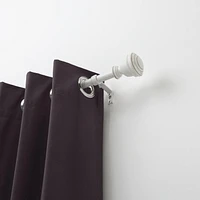 FARM WHITEWASH 3/4" ROD 42-120" WHITE, Single Curtain Rod