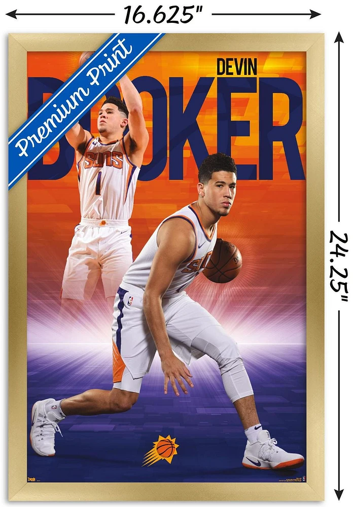 NBA Phoenix Suns - Devin Booker 18 Wall Poster, 22.375" x 34" Framed
