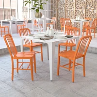 Chaise pour l'intérieur / l'extérieur en métal orange de qualité marchande, lot de 2