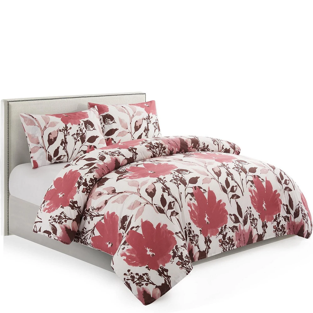 Literie toutes saisons Marina Decoration, housse de couette ultra douce et soyeuse, en rayonne de bambou richement imprimée, avec taies d'oreiller
