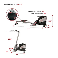 Rameur magnétique à double fonction SF-RW5622 de Sunny Health & Fitness