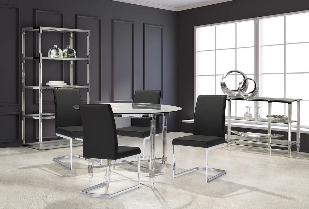 Topline Home Furnishings Chaise de salle à manger universelle noire