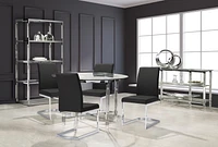Topline Home Furnishings Chaise de salle à manger universelle noire