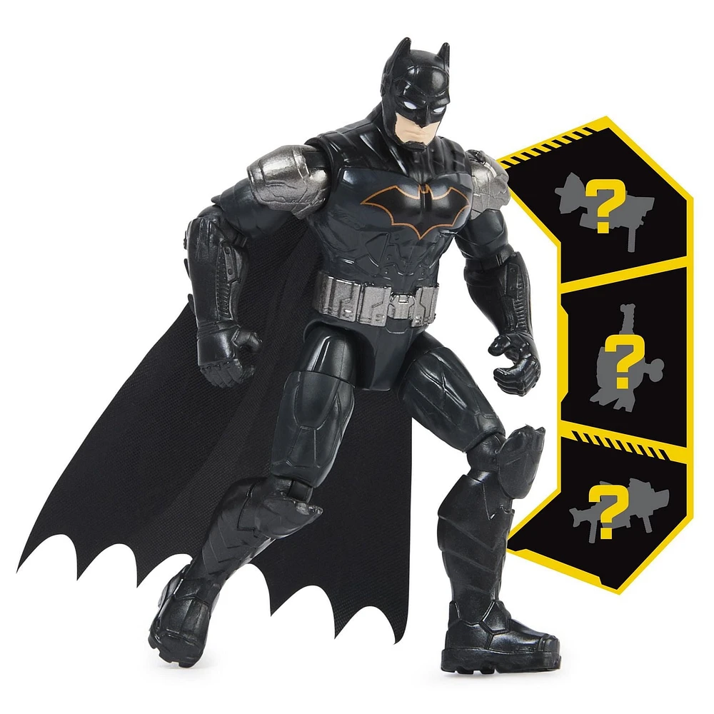 DC Comics, Figurine articulée Combat Batman de 10 cm avec 3 accessoires mystère, Jouets Batman pour garçons et filles à partir de 3 ans