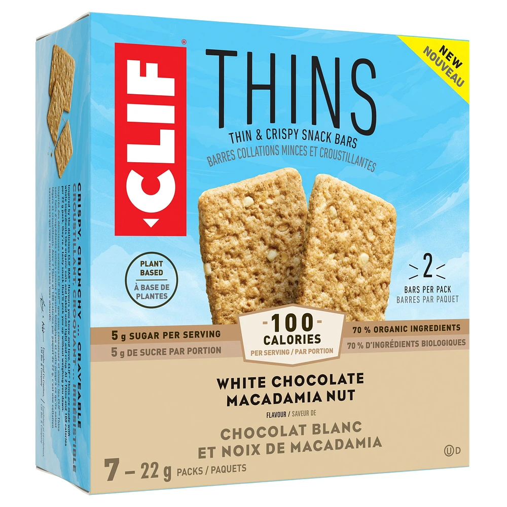 CLIF Thins White Chocolate Macadamia Nut 7CT, CLIF Thins White Chocolate Macadamia Nut 7CT