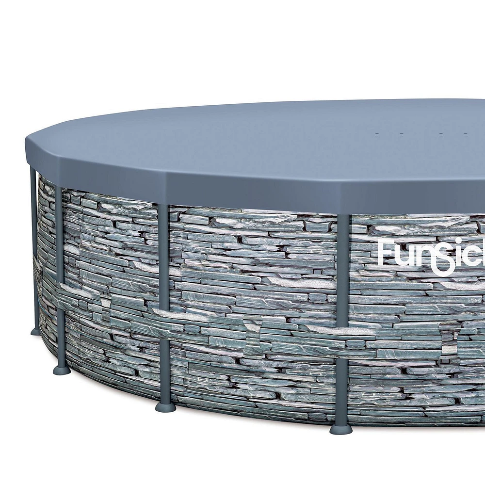 Funsicle 16ft Oasis Designer Round Above Ground Metal Frame Swimming Pool