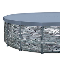 Funsicle 16ft Oasis Designer Round Above Ground Metal Frame Swimming Pool