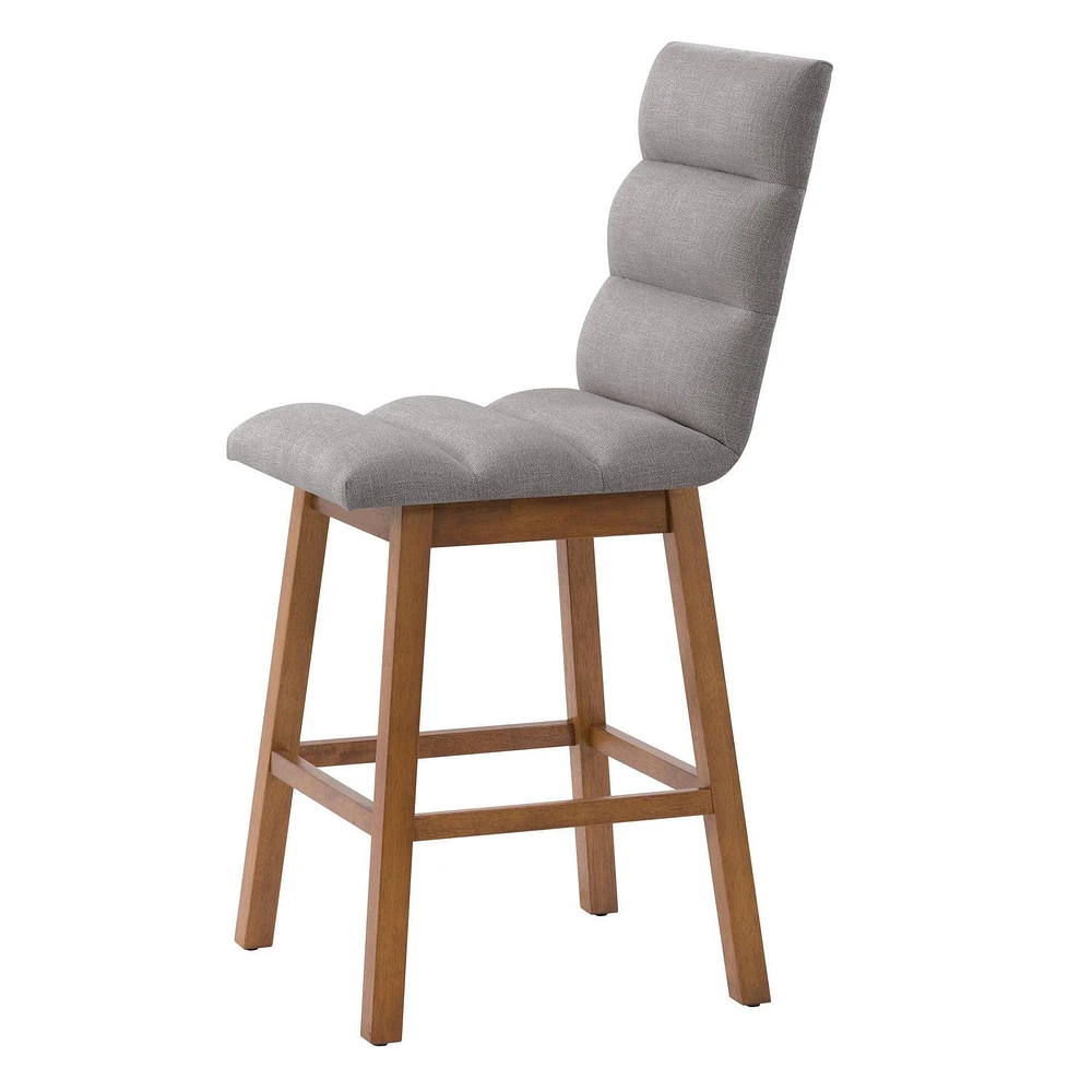 Tabouret de bar à rainures en tissu rembourré, lot de 2