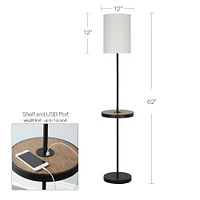 Hometrends Multi-functional Floor Lamp with Shelf and USB Charging