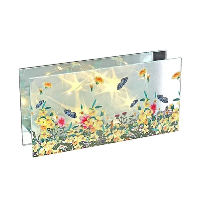 IH Casa Decor Rect. Décor En Verre Peint À Led Jardin Floral