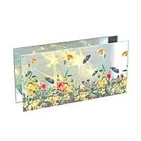 IH Casa Decor Rect. Décor En Verre Peint À Led Jardin Floral