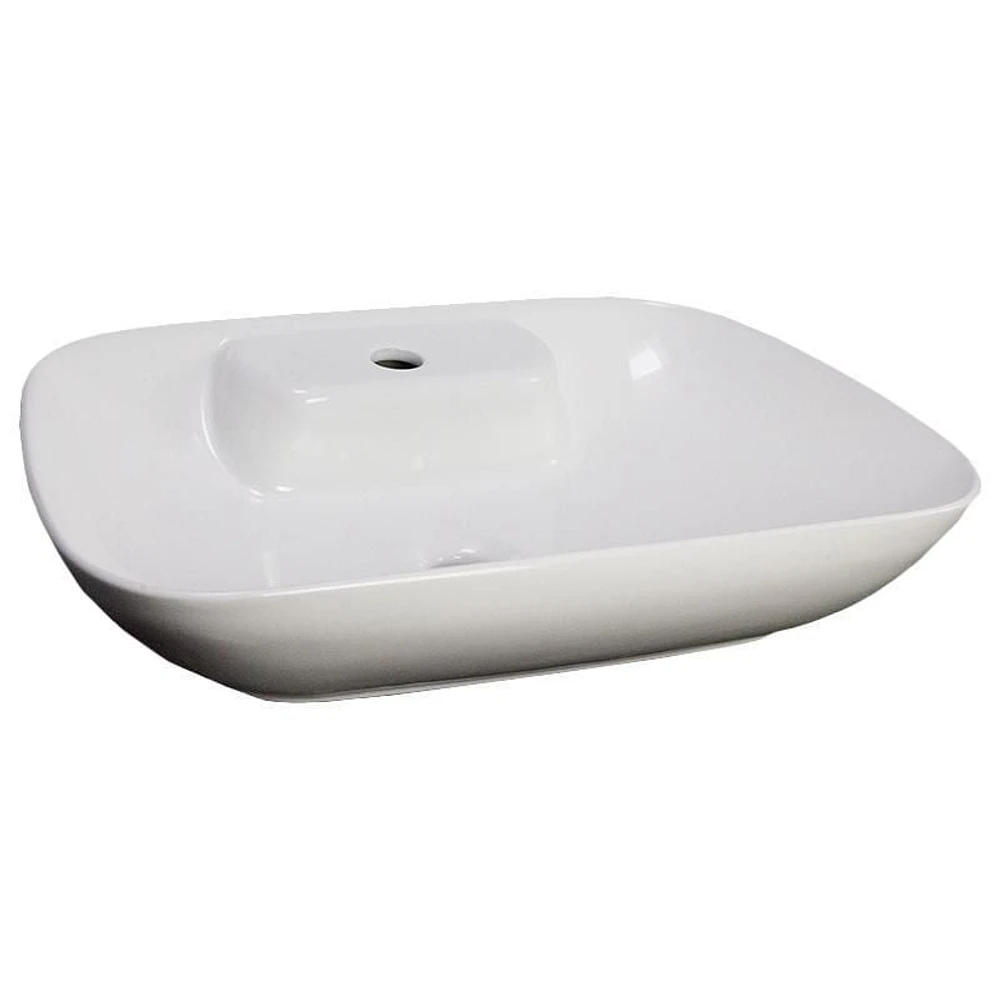 American Imaginations 24-in. W Above Counter White Bathroom Vessel Sink For 1 Hole Center Drilling AI-28669