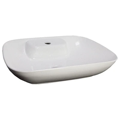 American Imaginations 24-in. W Above Counter White Bathroom Vessel Sink For 1 Hole Center Drilling AI-28669