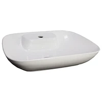 American Imaginations 24-in. W Above Counter White Bathroom Vessel Sink For 1 Hole Center Drilling AI-28669