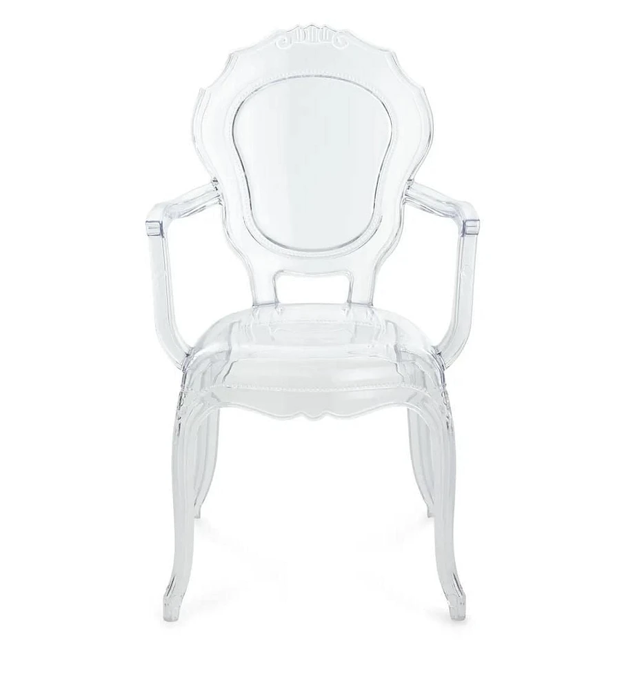 Heavenly Collection Clear Plastic Arm Chair Set of 6