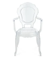 Heavenly Collection Clear Plastic Arm Chair Set of 6