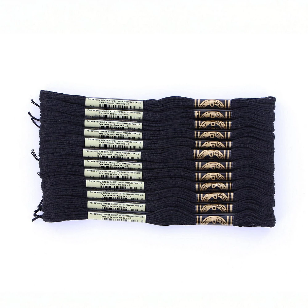 DMC Cotton 6 Strand Floss 8m - Black, 6 Strand