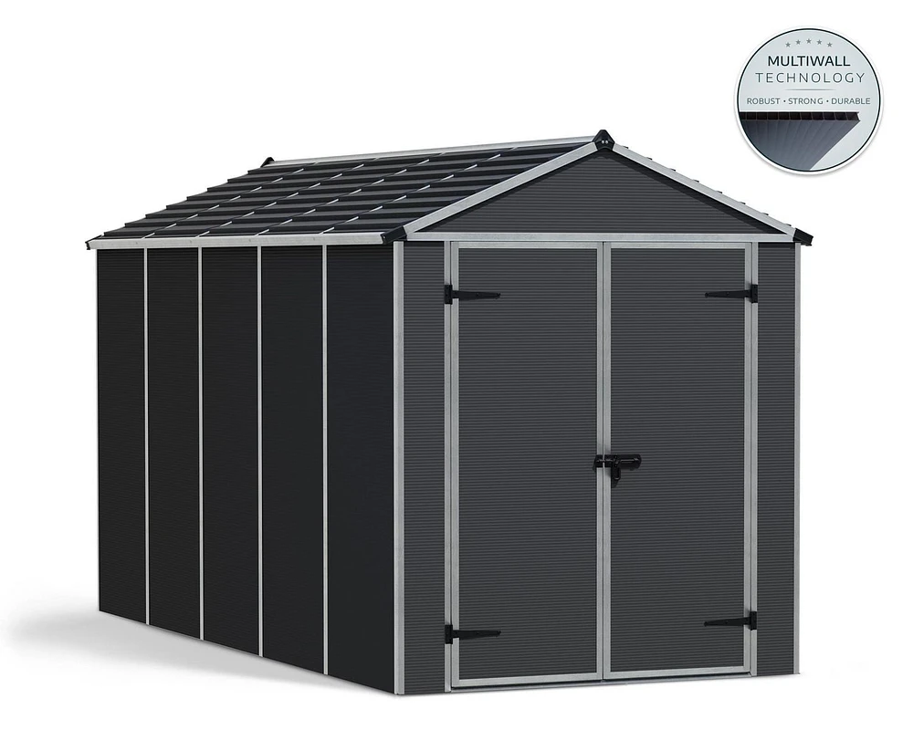 Remise de jardin Rubicon, 6 pi x 12 pi, gris foncé