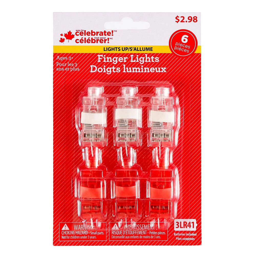 Façon de célébrer! Les lumières LED allument les doigts, 6ct Lumière de doigt, 6ct