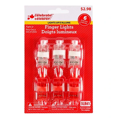 Façon de célébrer! Les lumières LED allument les doigts, 6ct Lumière de doigt, 6ct