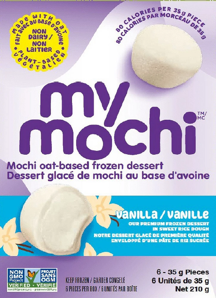 MY MOCHI VANILLA OAT BASED FROZEN DESSERT, MY MOCHI VANILLA OAT BASED FROZEN DESSERT, PREMIUM FROZEN DESSERT IN A SWEET RICE DOUGH