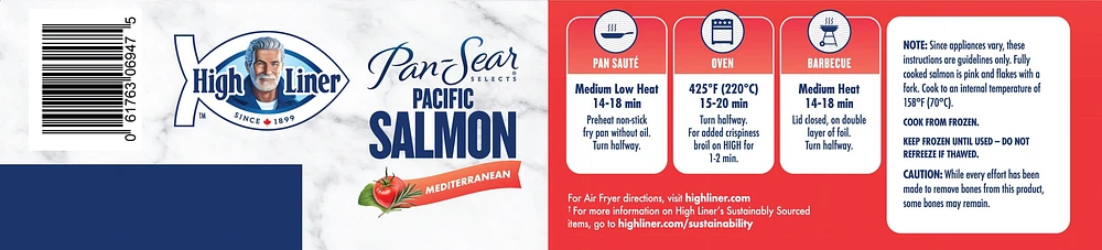 High Liner Pan-Sear Selects Mediterranean Wild Pacific Salmon, 540 g