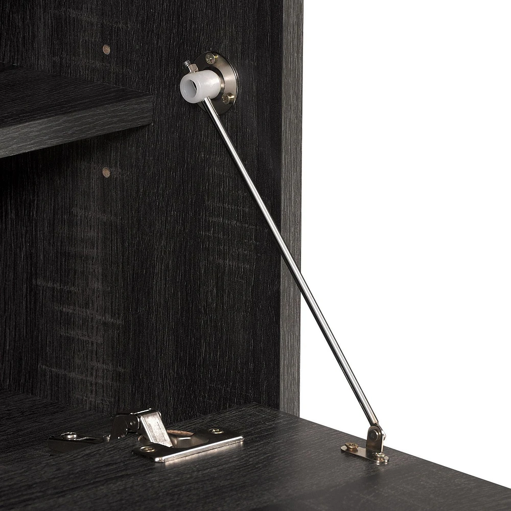 Meuble TV moderne CorLiving Cole avec rangement ouvert et fermé pour téléviseurs jusqu'à 85 pouces - Meuble TV pour salon, meuble TV élégant, centre de divertissement moderne avec rangement