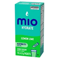 Hydrate Aromatisant D'Eau Liquide Citron Vert Avec Électrolytes 4, 5 G Paquets, 10 Ct Boîte Mio hydrater citron vert 3.8G X 10