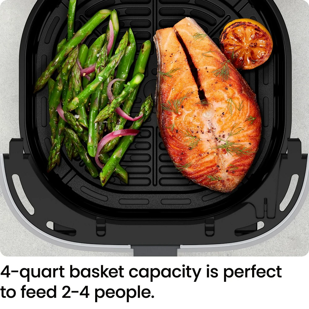 Chefman TurboFry Touch 4L (4-Qt) Easy-View Air Fryer w/ 4 Cooking Presets and 235°C (450°F) Hi-Fry Button - Grey, New