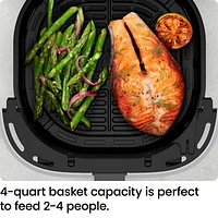 Chefman TurboFry Touch 4L (4-Qt) Easy-View Air Fryer w/ 4 Cooking Presets and 235°C (450°F) Hi-Fry Button - Grey, New