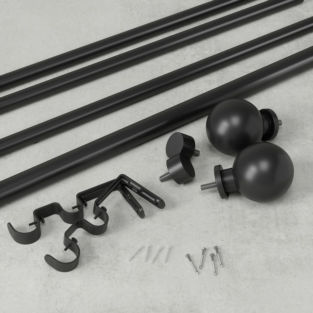 Tringle à rideau double Umbra Bolas 1" et 3/4" 36-72"