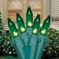 Mini guirlandes de Noël lumineuses dotées de 100 ampoules à incandescence de 19,2 pieds, vertes, avec fil vert Holiday Time