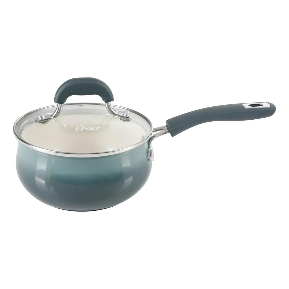 Oster Corbett 8 Piece Aluminum Cookware Set, Gradient Grey with Soft Touch Bakelite Handle