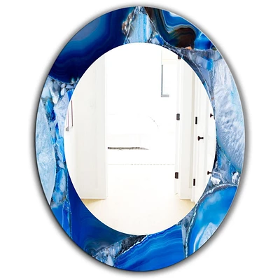 Designart 'Marbled Geode 11' Miroir Mid-Century - Miroir Mural Ovale ou Rond - 24x36