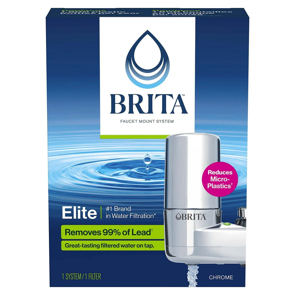 Système de filtration d’eau sur robinet Brita, fini chromé Système de filtration
