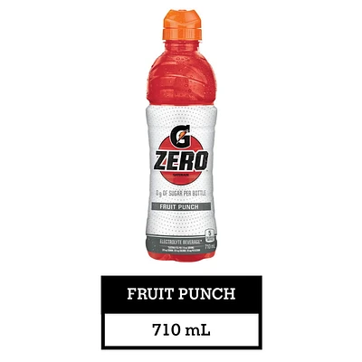 Gatorade Zero Fruit Punch Sports Drink, 710 mL Bottle, 710 mL