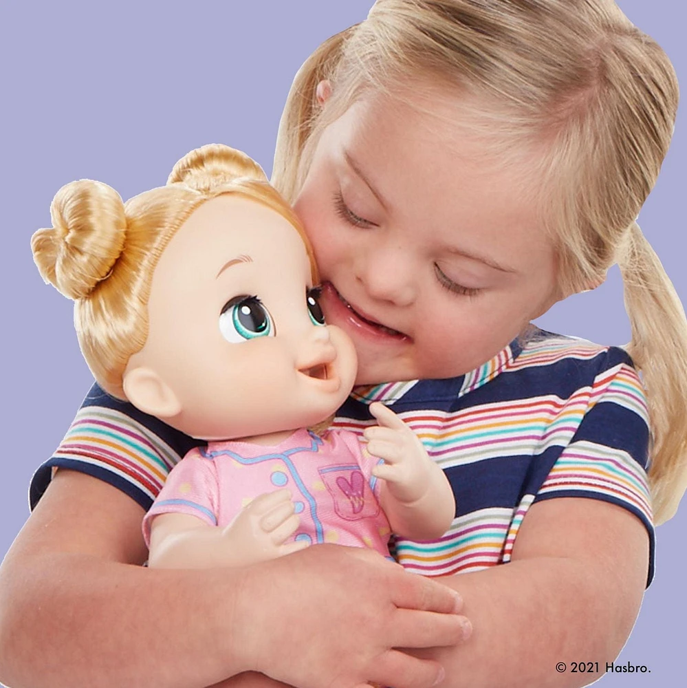 Baby Alive poupée Lulu Achoo, poupée interactive de 30 cm avec sons, lumières, mouvements et accessoires, cheveux blonds, enfants, dès 3 ans