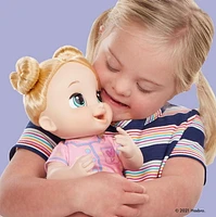 Baby Alive poupée Lulu Achoo, poupée interactive de 30 cm avec sons, lumières, mouvements et accessoires, cheveux blonds, enfants, dès 3 ans