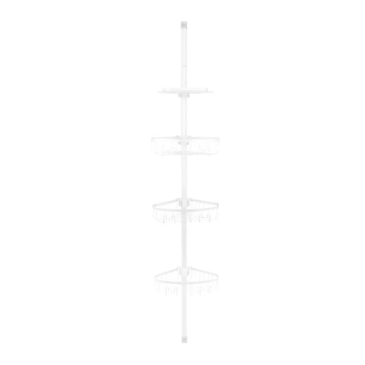 Era Pole Shower Caddy White, Adjustable Height 82.5-96in, Pole Caddy White