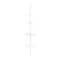 Era Pole Shower Caddy White, Adjustable Height 82.5-96in, Pole Caddy White