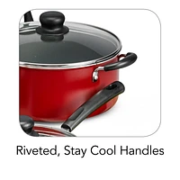 Tramontina PrimaWare 18 Pc Aluminum Nonstick Cookware Set – Red