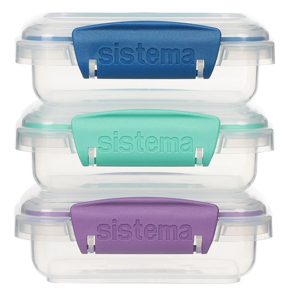 Récipients de conservation des aliments Sistema Klip It, la couleur peut varie 200 ml, paq. de 3P