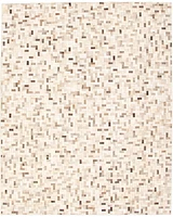ECARPETGALLERY 8'0" x 10'3" Contemporary Cowhide Patchwork Handmade Area Rug for Living Room, Dining Room and Bedroom in Ivory