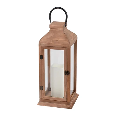 Lanterne en bois et verre Better Homes and Gardens 18.6 pouces H