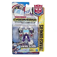 Jouets Transformers Cyberverse Action Attackers, figurine Autobot Drift classe guerrier, taille de 13,5 cm, mouvement d'attaque répétable Swing Slash